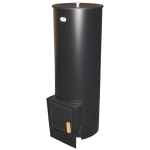 Krosnelė voniai su atviru vandens baku