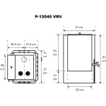 Puuküttega saunakeris P-12040 VRV roostevaba paak 40l vasakul - Image 2