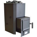 Wood-burning sauna stove P-220 BV with left boiler connection for 16–25 m³ sauna