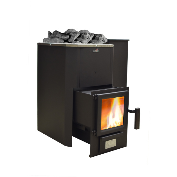Skamet P-220/40 P puuküttega saunaahi 40 l veepaagiga paremal 16–25 m³