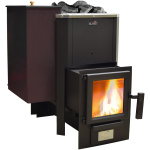 Wood-burning sauna stove P-22040 V with 40L water tank (left side) for 16–25 m³ sauna
