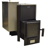 Wood-burning sauna stove P-22040 VRV with 40L water tank (left side) for 16–25 m³ sauna