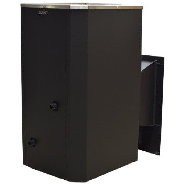 Skamet PT-220 GL puuküttega saunaahi suur klaasuksega ja boileriühendusega 16–25 m³