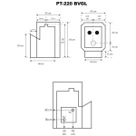 Puuküttega saunakeris PT-220 GL suure klaasiga boileri ühendusega - Image 7