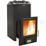 Wood-burning sauna stove PT-220 GL with big glass door for 16–25 m³ sauna